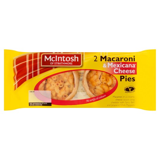 Mcintosh Just Heat&Eat2 Macaroni & Mexican Cheese Pies Tesco Groceries