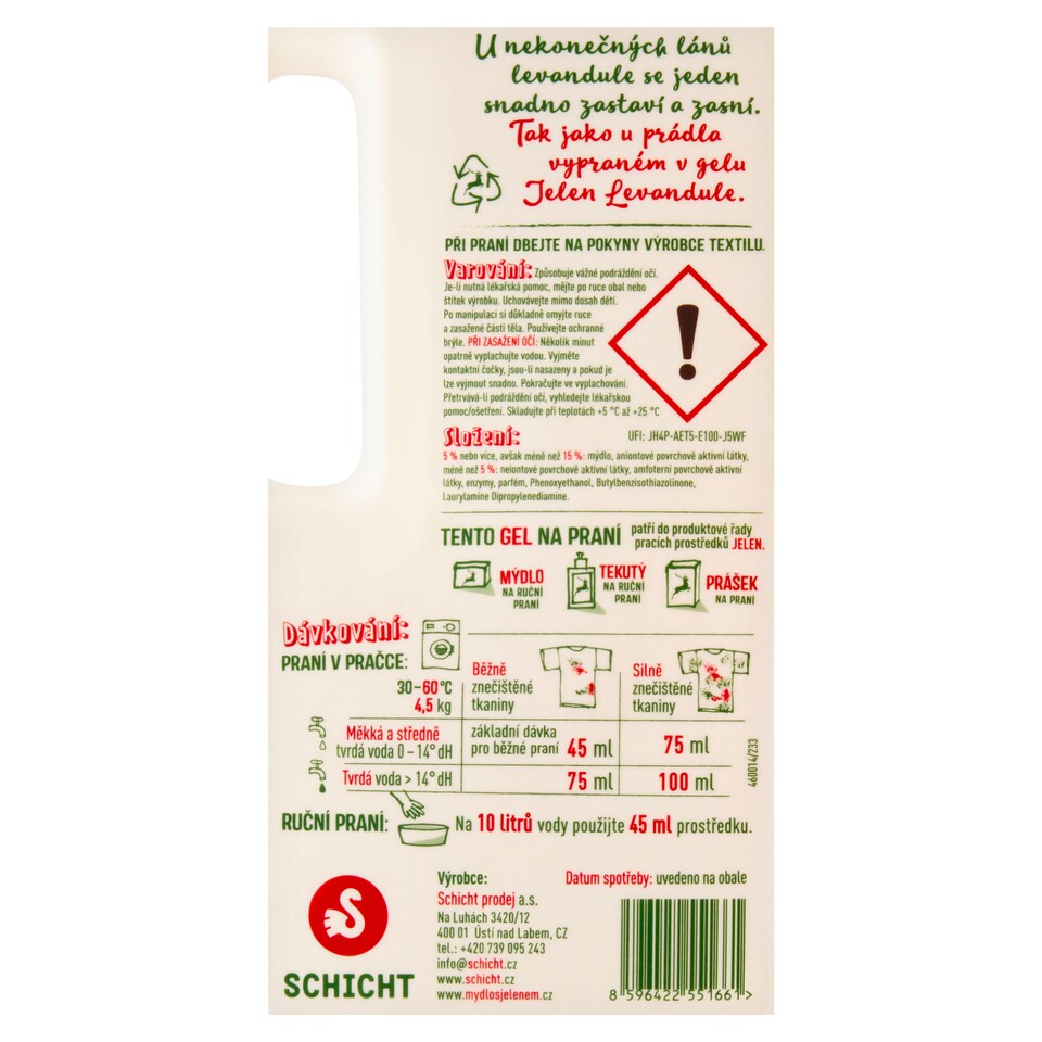 Obrázek 1 pro produkt Jelen Prací gel s vůní levandule 60 praní 2,7l