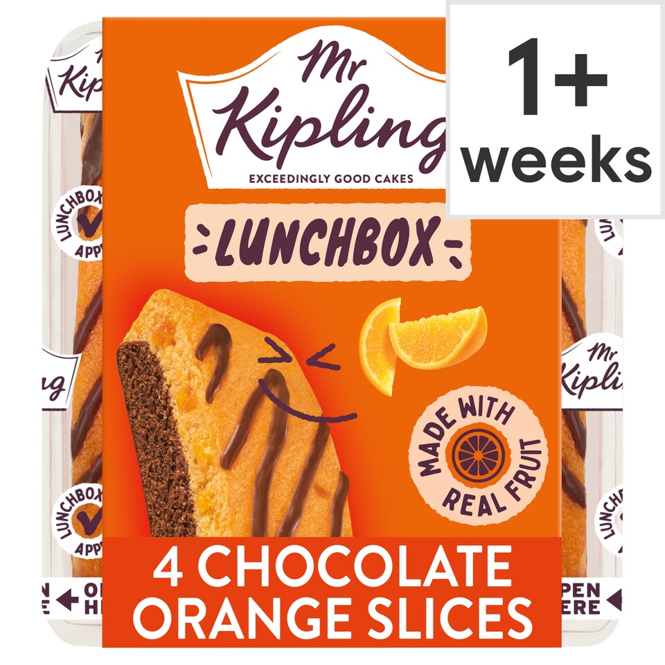 image 1 of Mr Kipling Chocolate Orange Lunchbox Cake Slices 4 pack