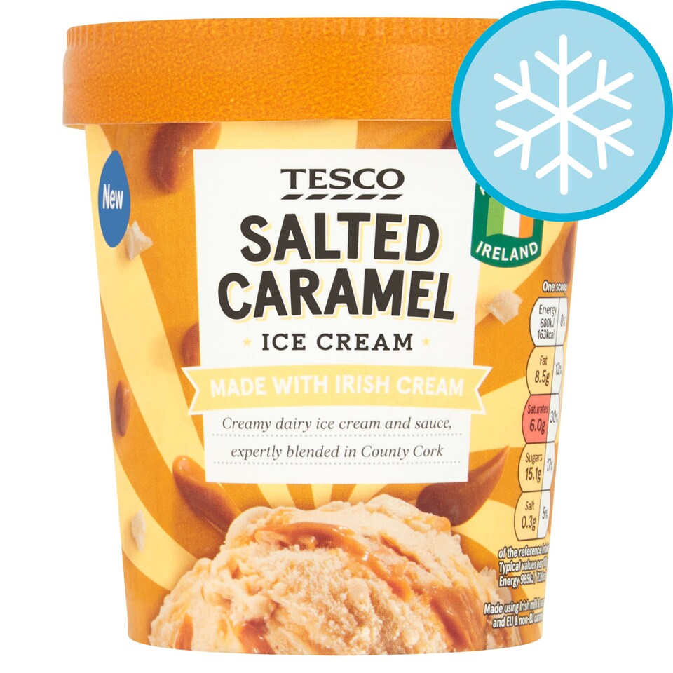 Tesco Salted Caramel Ice Cream 500Ml Tesco Groceries