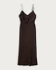 image 4 of F&F Gold Trim Strappy Midi Dress in Chocolate