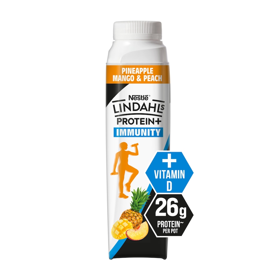 Lindahls Protein+ Immunity Drink Pineapple Mango & Peach Drink 330ml