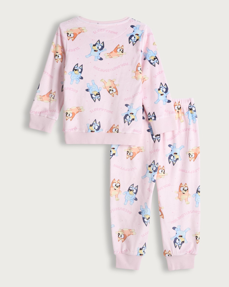 image 1 of Bluey Ribbed Pyjamas in Multi