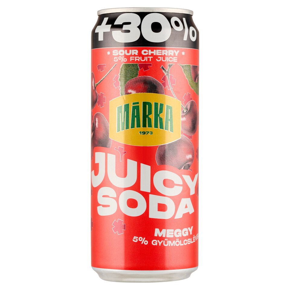 Márka Juicy Soda meggy szénsavas üdítőital cukorral és édesítőszerrel 330 ml  1. kép