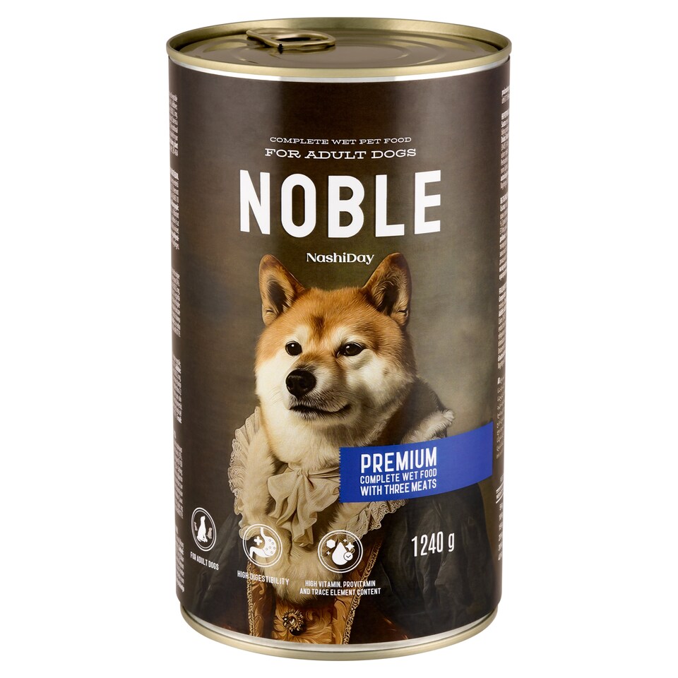 NashiDay Noble nedves állateledel felnőtt kutyáknak baromfival, marhával és sertéssel 1240 g  1. kép