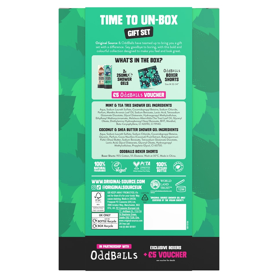 image 1 of Original Source OddBalls Shower Gels & Boxers Gift Set