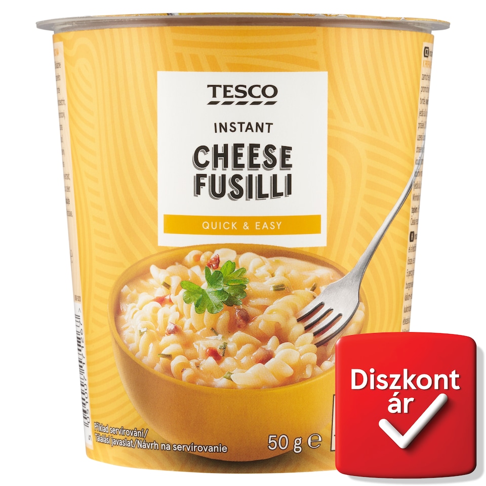 Tesco instant tészta sajtszószban 50 g