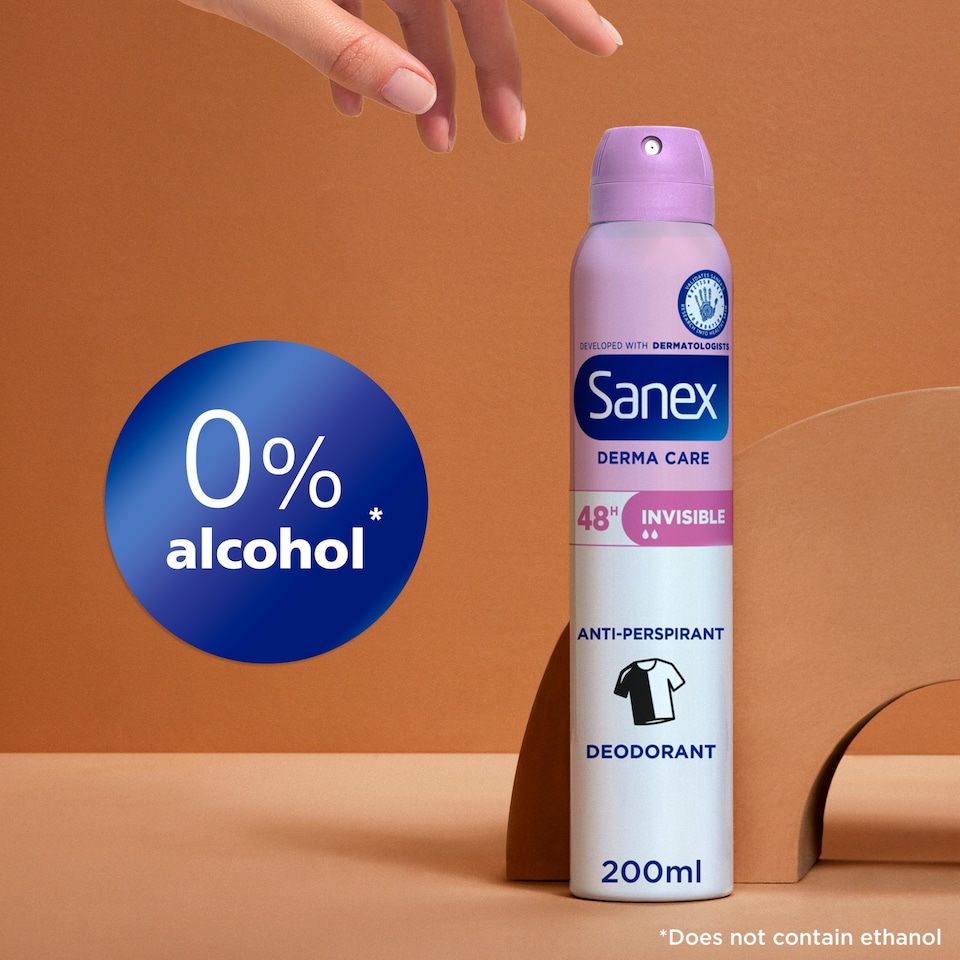 image 1 of Sanex Derma Care Invisible 48h Antiperspirant Spray Deodorant 200ml