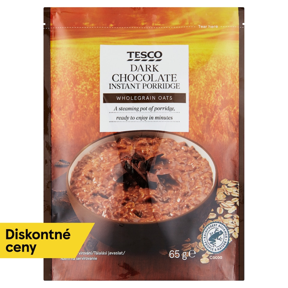 Tesco Instantná ovsená kaša s čokoládou 65 g