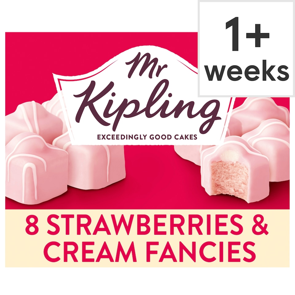 image 1 of Mr Kipling Strawberries & Cream French Fancies Cakes 8 Pack