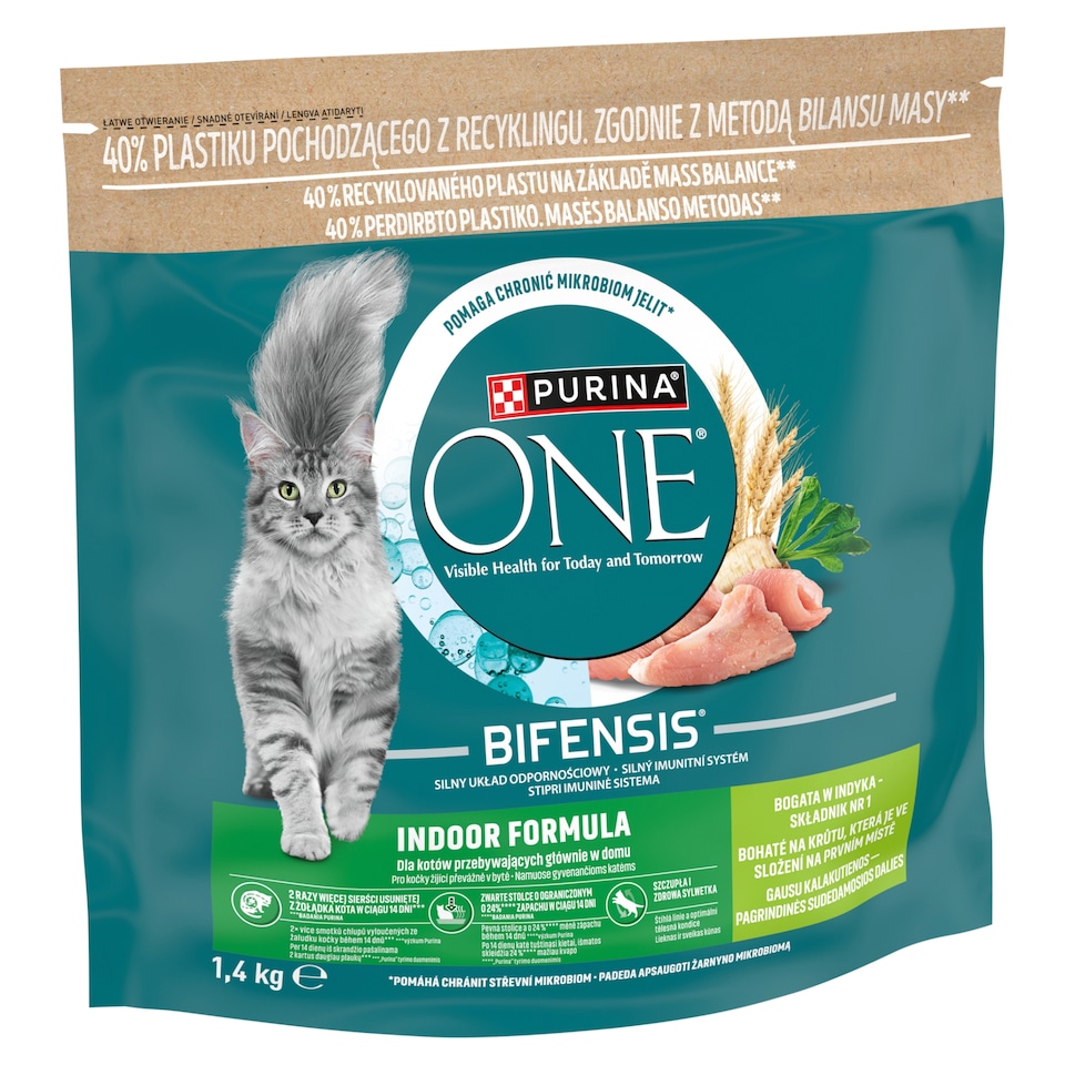 Obrázek 1 pro produkt Purina ONE Bifensis Indoor granule pro kočky krůta 1,4kg