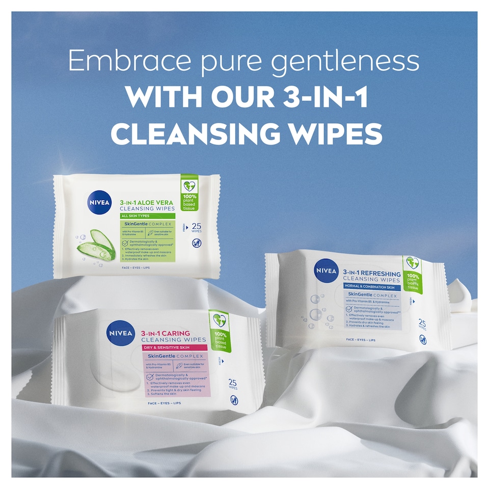 image 1 of Nivea Naturally Good Aloe Vera Cleansing Wipes 25 Pack