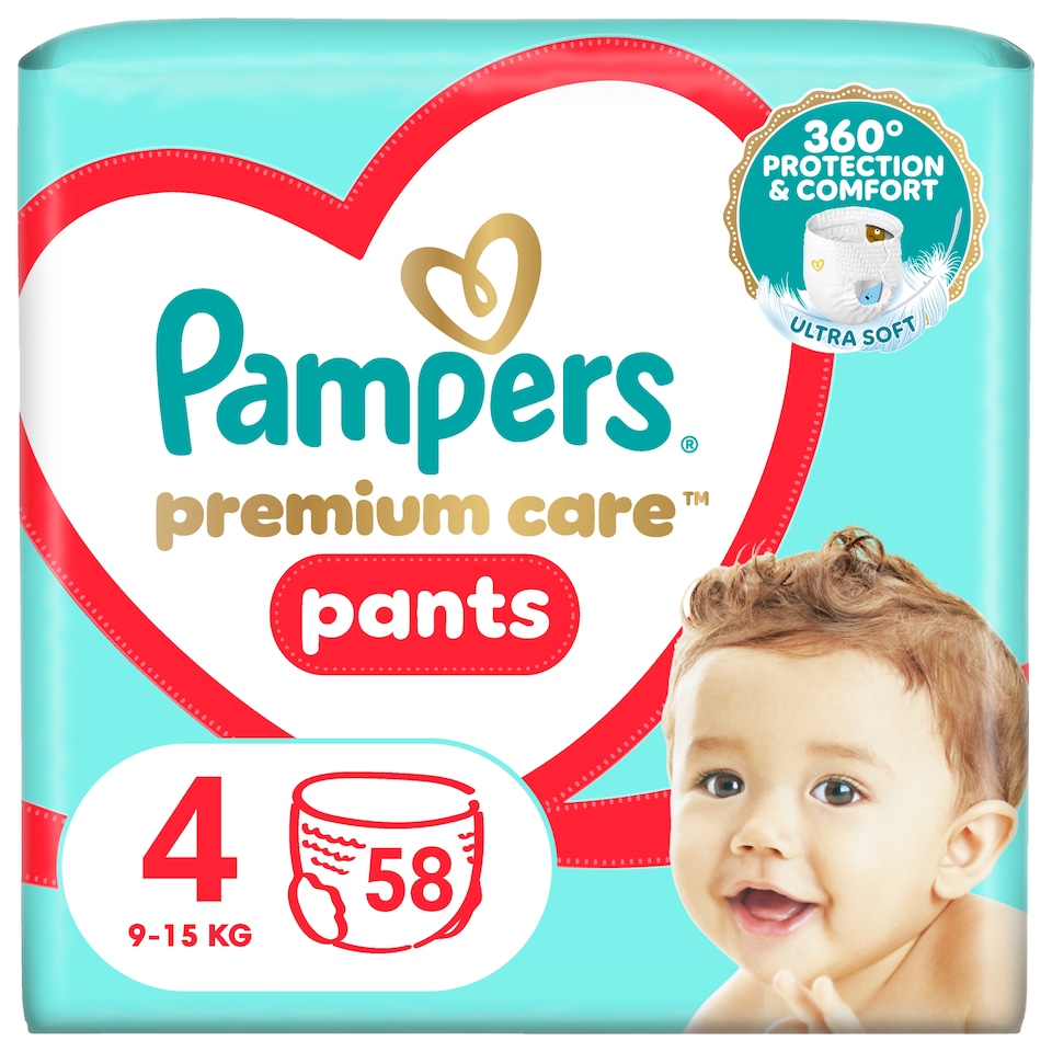 Pampers Premium Care Bugyipelenka, Méret: 4, 58 db, 9kg-15kg 1. kép