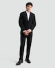 image 1 of F&F Single Button Tailored Fit Tuxedo Jacket in Black