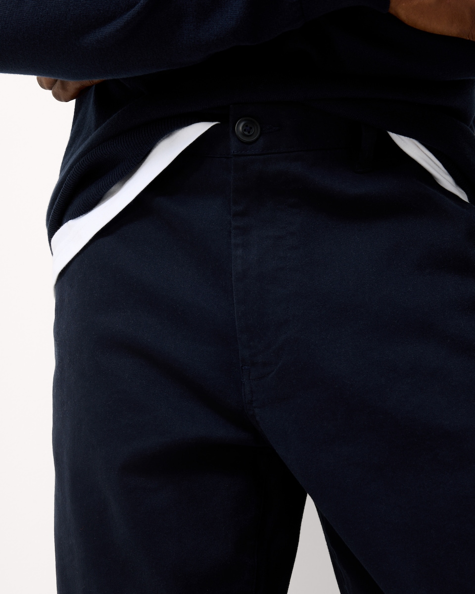 image 1 of F&F Cotton Rich FREEFIT® Chino Trousers in Navy