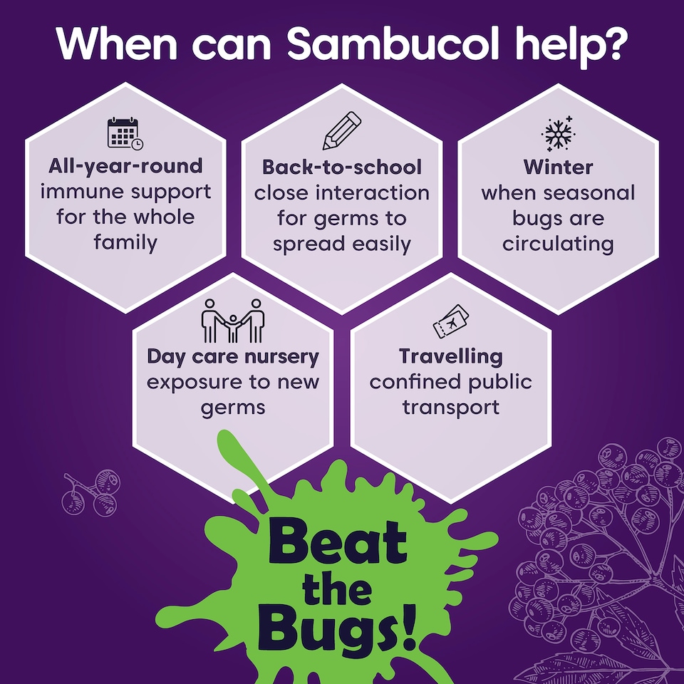 image 1 of Sambucol Black Elderberry Liquid Supplement with Extra Defence 120ml