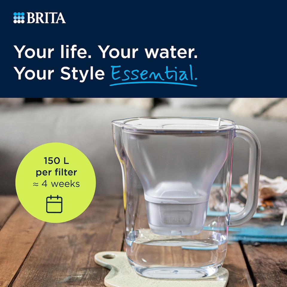 image 1 of BRITA Maxtra PRO Style Essentials White Water Filter Jug 2.4L