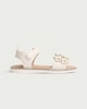 image 1 of F&F Girls Floral Embellished Strap Sandals in White