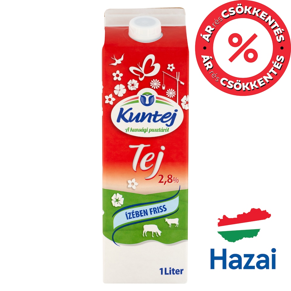 Kuntej ESL Semi-Fat Milk 2,8% 1 l