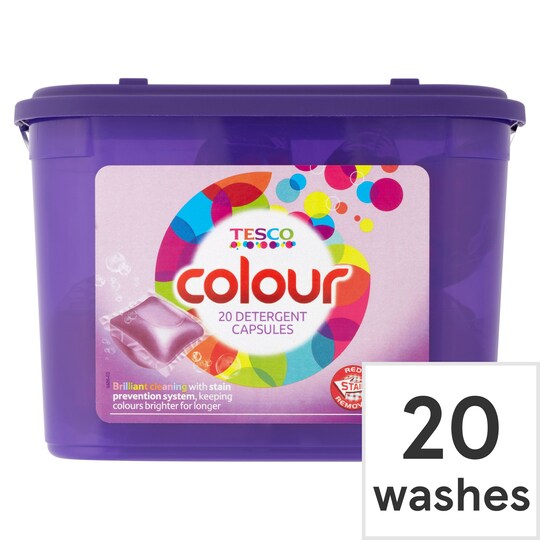Tesco Colour 20 Detergent Capsules Tesco Groceries