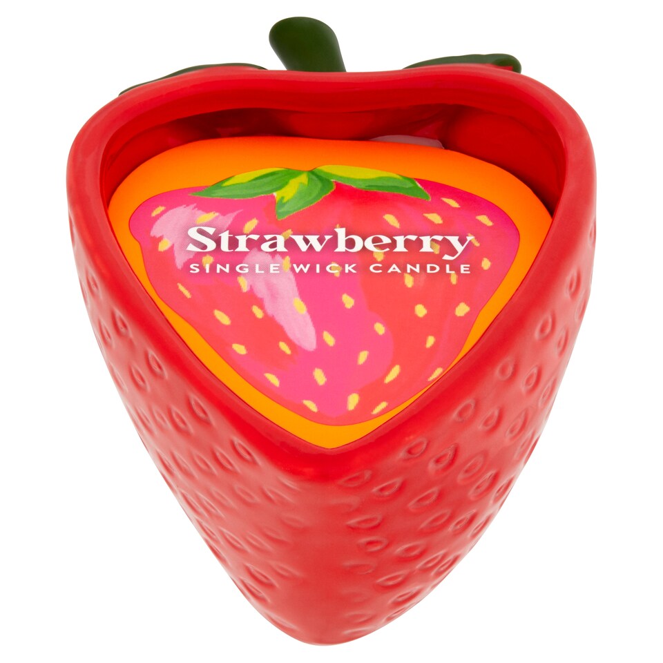 image 1 of Tesco Fruity Ceramic Candle Strawberry
