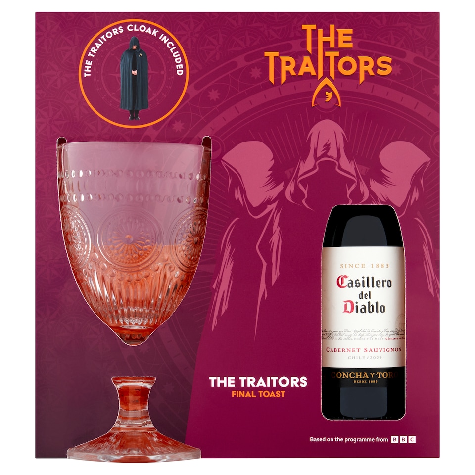 The Traitor Final Toast Cabernet Savignon 18.7cl with glass and Cloak
