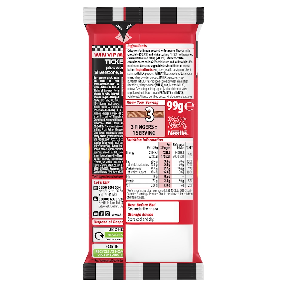 image 1 of KitKat Salted Caramel Chocolate Sharing Bar 99g