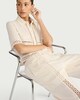 image 3 of The F&F Edit Pure Cotton Lace Insert Wide Leg Trousers in Cream