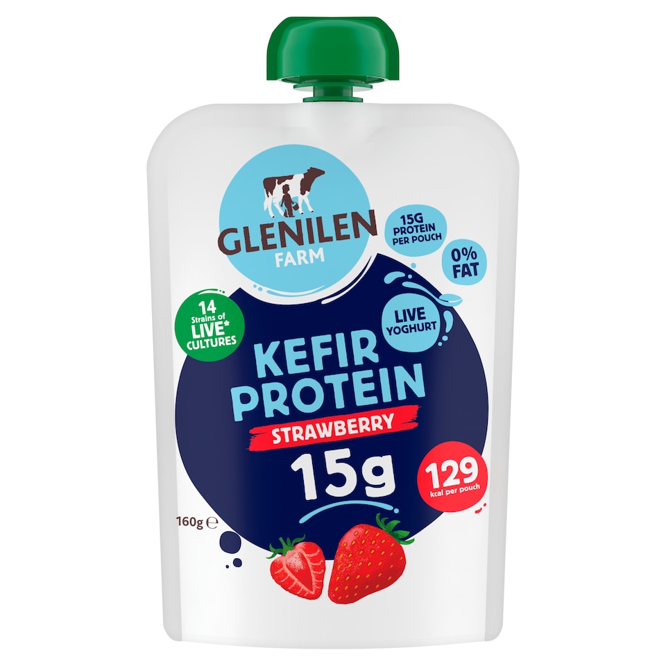 Glenilen Farm Kefir Protein Strawberry Yoghurt Pouch 160g