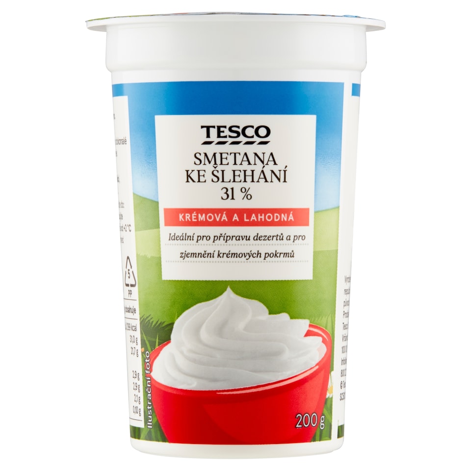 Tesco Smetana ke šlehání 31 % 200g
