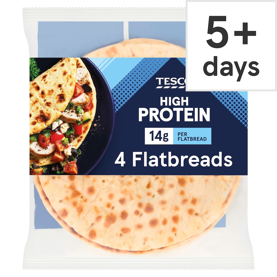 Tesco High Protein 4 Flatbreads 320G