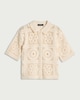 image 4 of F&F Cotton Rich Open Knit Cardigan in Neutral
