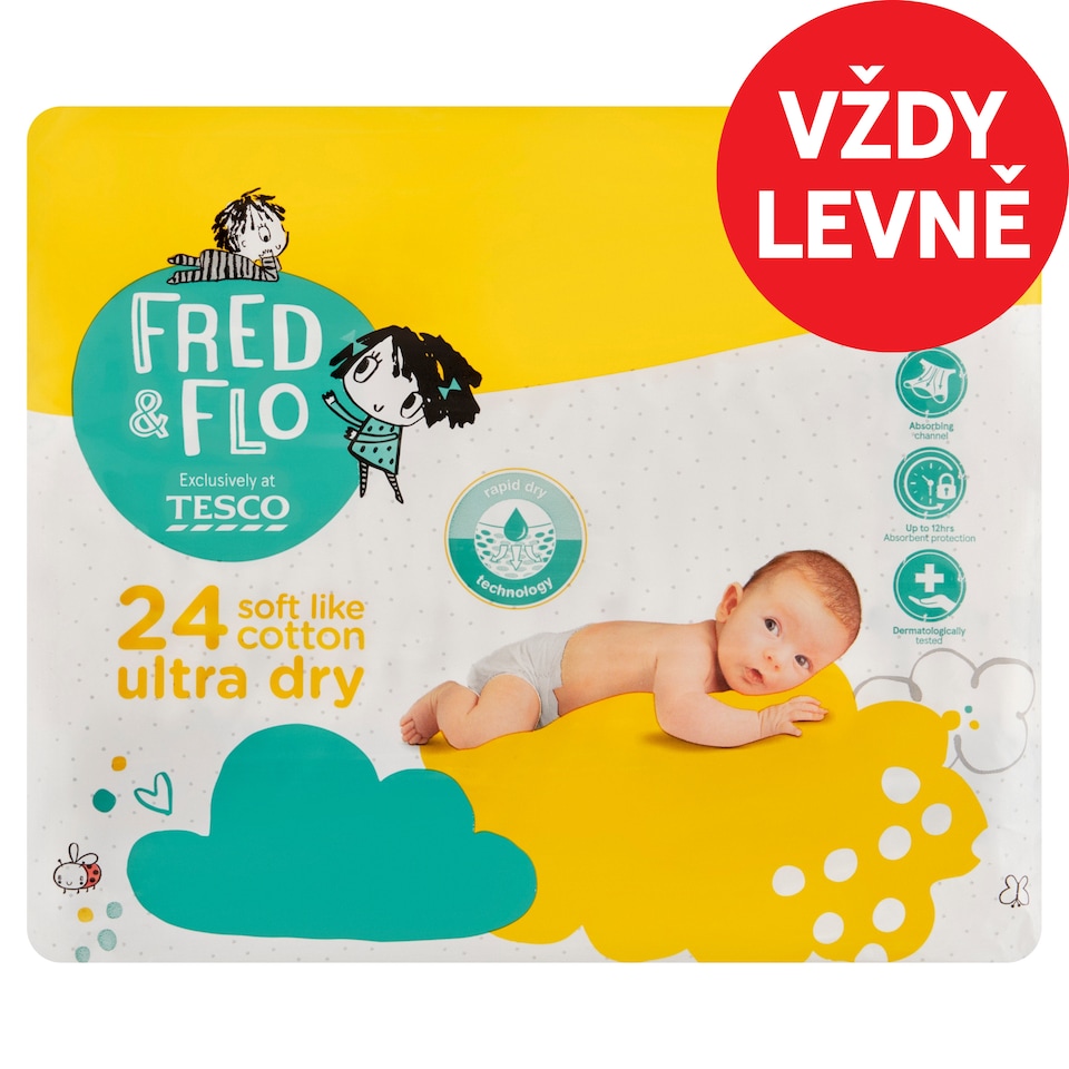 image 1 of Fred & Flo Diapers 1 New Baby 2-5 kg 24 pcs