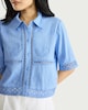 image 1 of The F&F Edit Pure Cotton Embroidered Co-ord Shirt in Blue