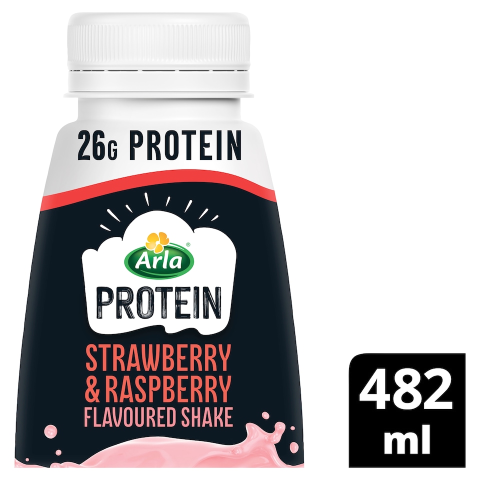 Arla Protein Strawberry and Raspberry Flavoured Milk Shake 482ml
