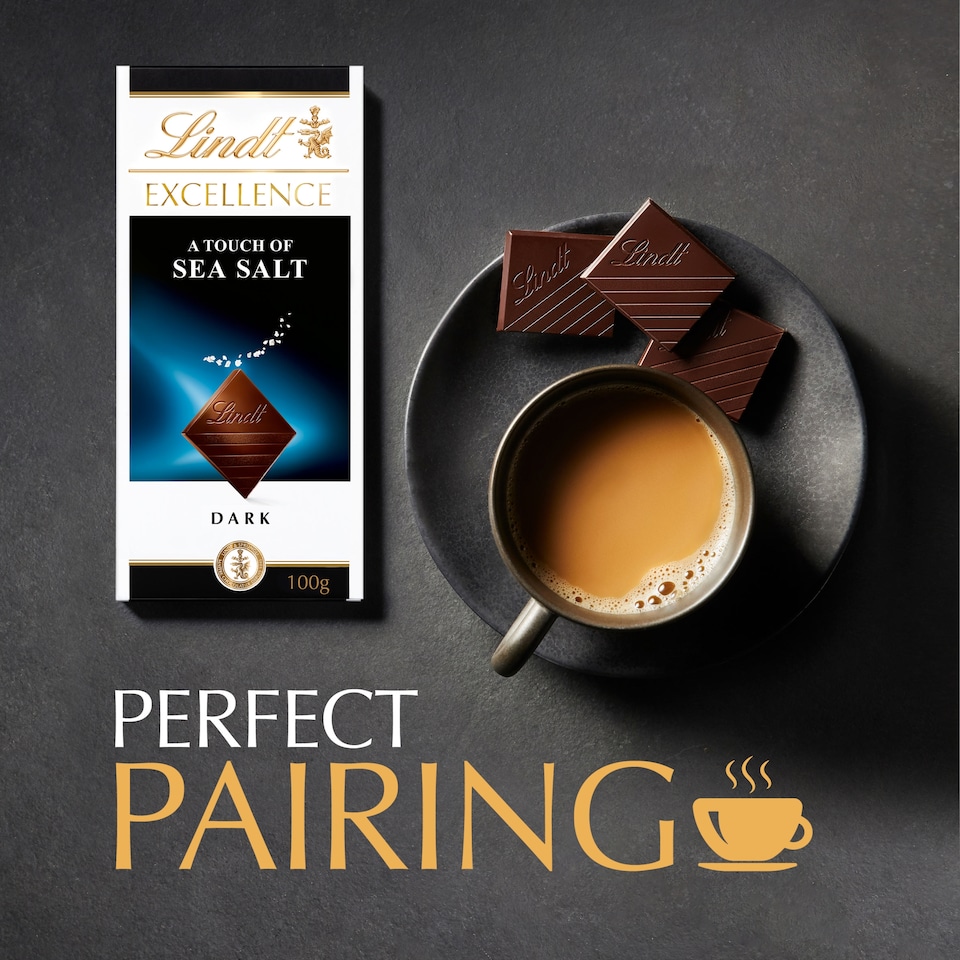 image 1 of Lindt Excellence Dark Chocolate - A Touch of Sea Salt 100g