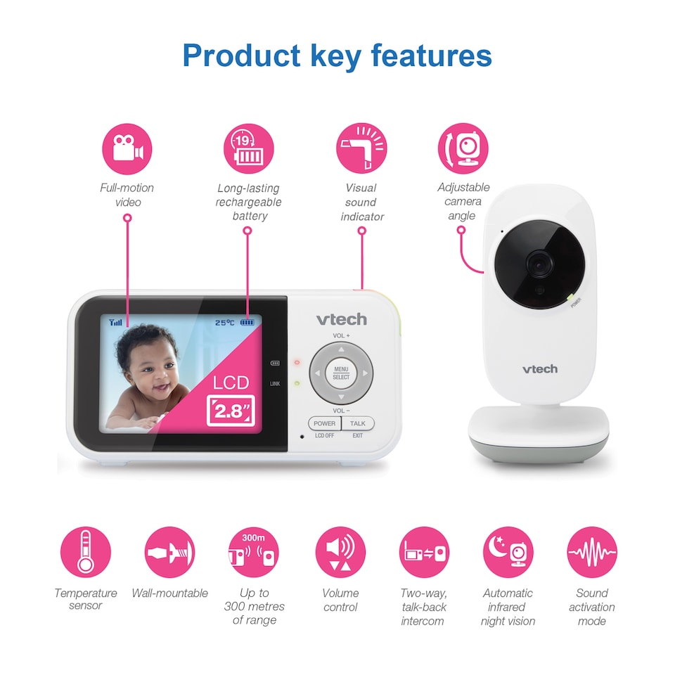 image 1 of Vtech Baby Monitor Vm819 2.8