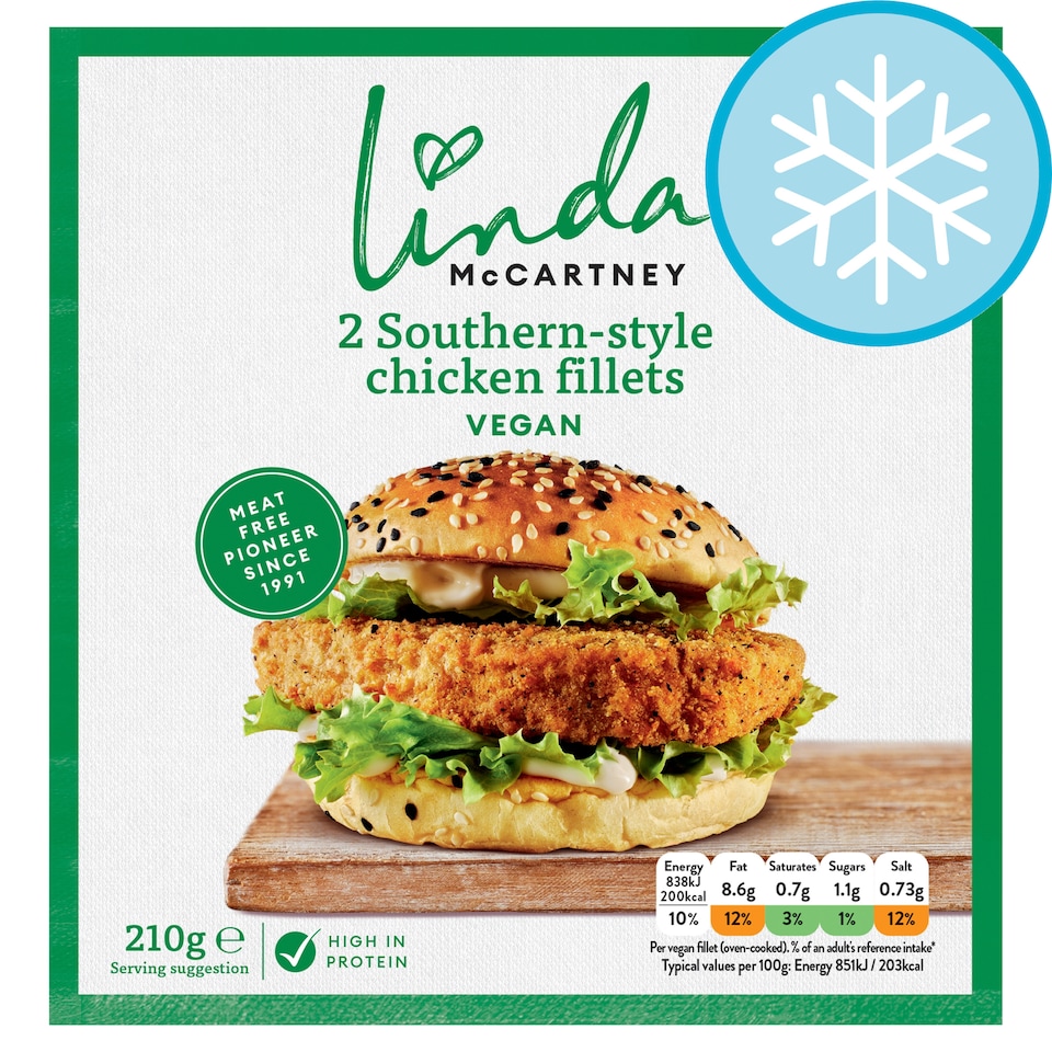 image 1 of Linda McCartney 2 Vegan Southern Fried Chicken Style Fillets 210g
