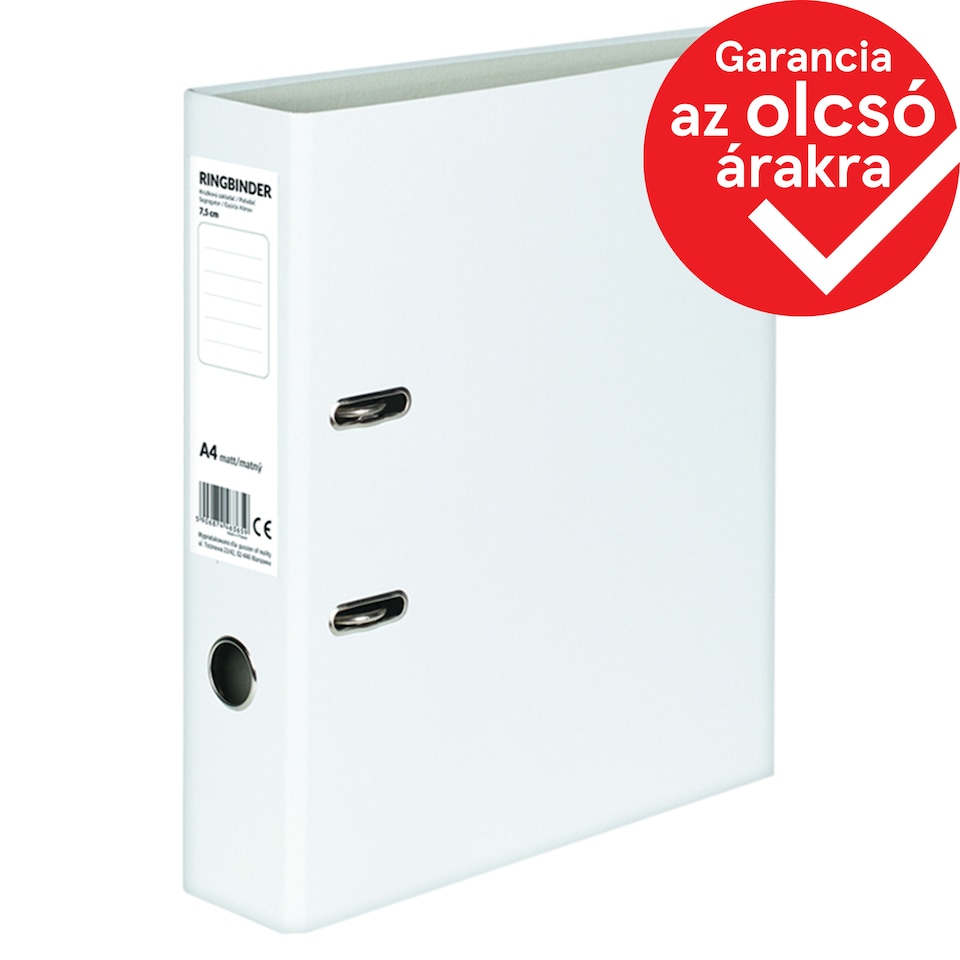 White Ring Binder A4 Matt 7,5 cm
