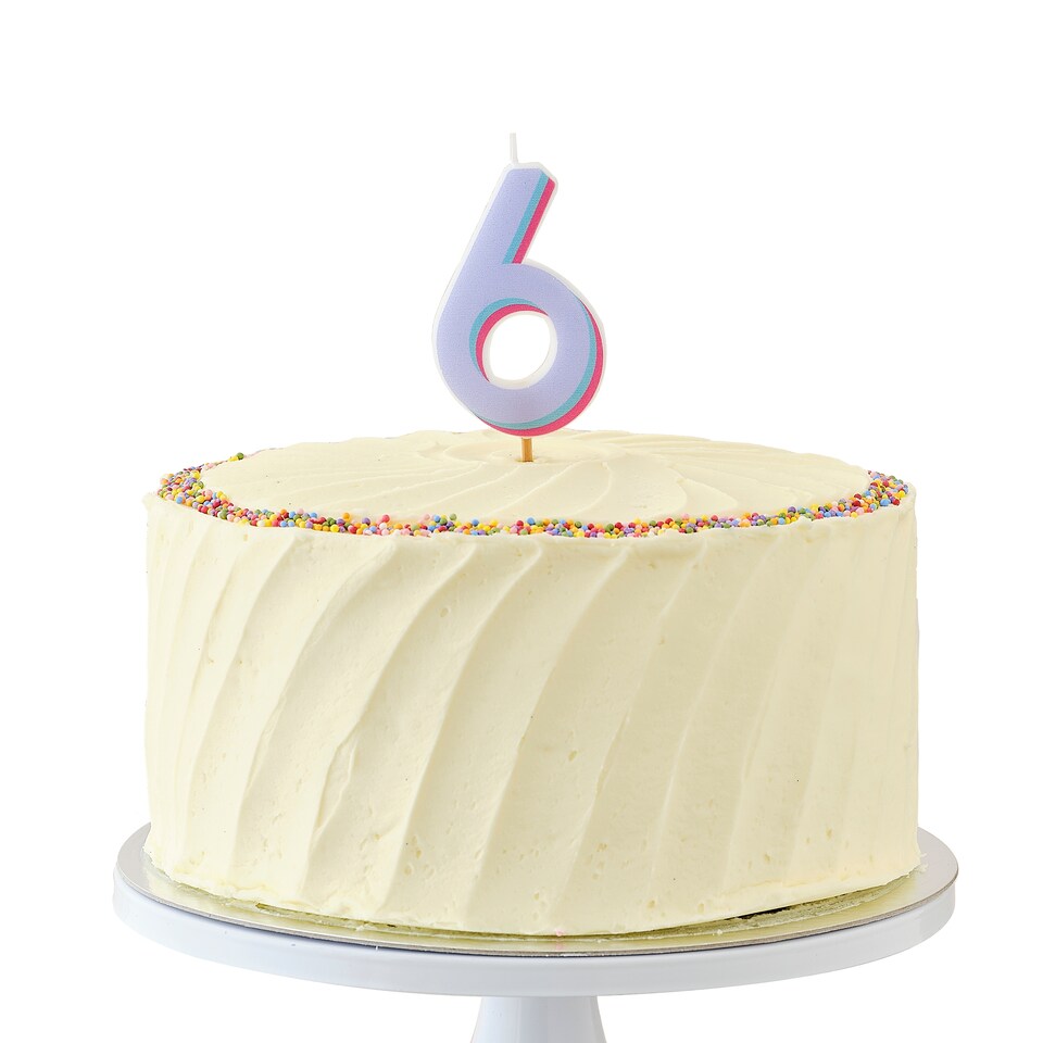 image 1 of Ginger Ray Rainbow Number 6 Candle