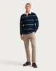 image 2 of F&F Pure Cotton Stripe Print Long Sleeved Rugby Shirt in Navy