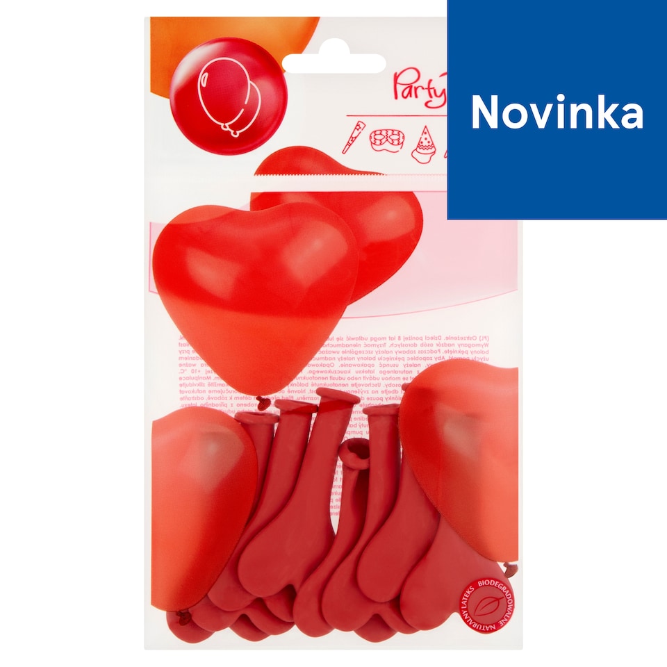 Party Time Mini Heart Balloons 8 pcs
