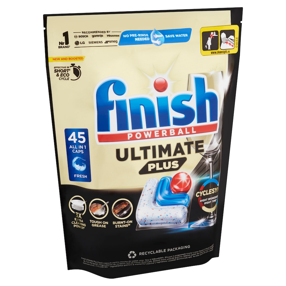 Finish Powerball Ultimate Plus Fresh mosogatógép kapszula 45 db 549 g