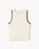 image 3 of F&F Girls Cotton Rich Ribbed Contrast Vest in Cream