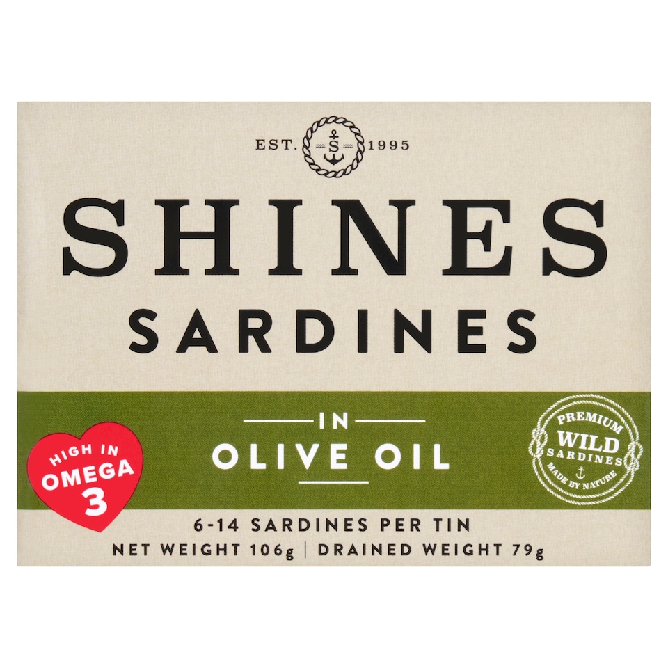 Shines Irish Sardines In Olive Oil 106G