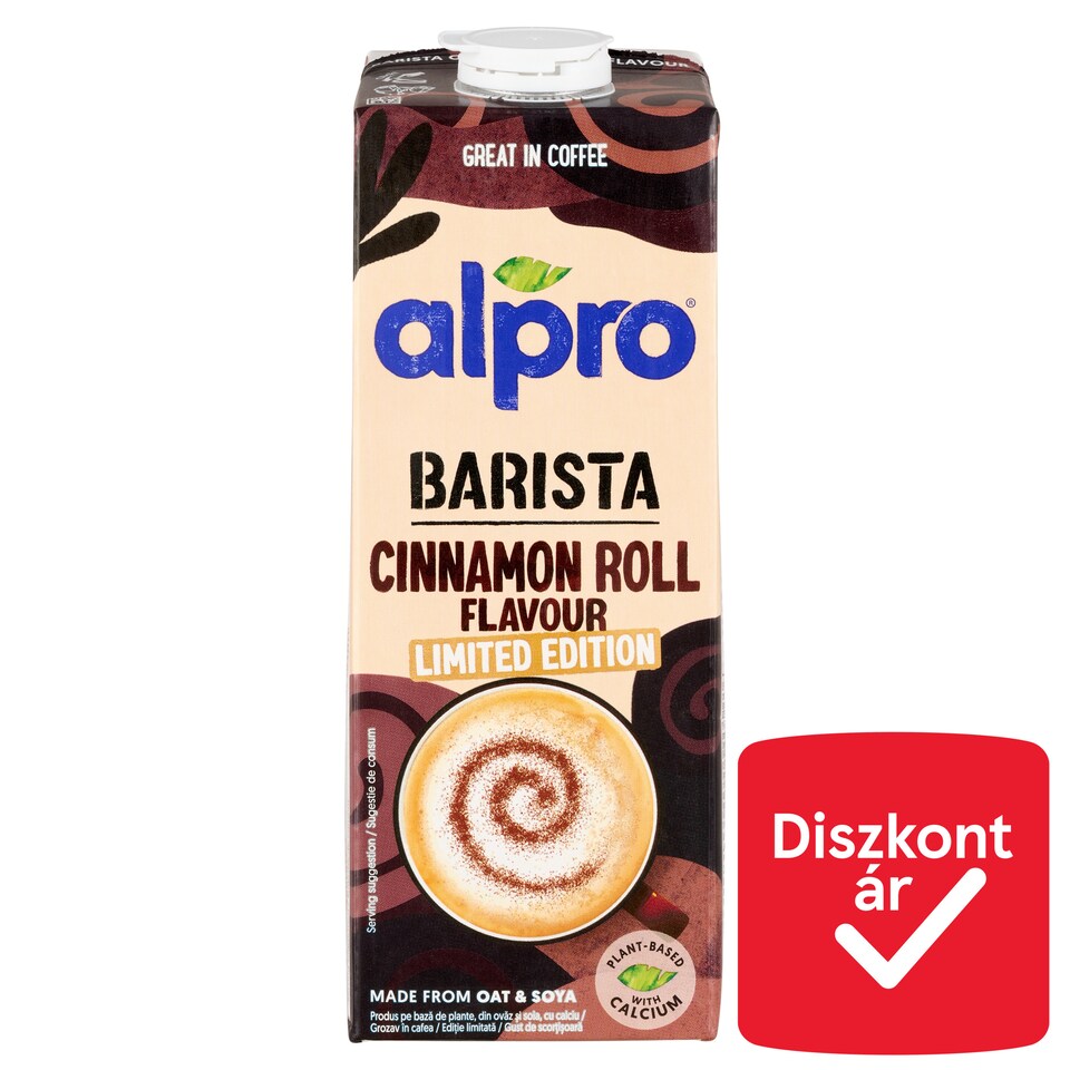 image 1 of Alpro Barista Cinnamon Roll Flavour Oat and Soy Drink 1 l