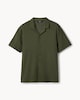 image 4 of F&F Textured Short Sleeved Collared Shirt in Khaki