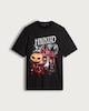 image 4 of F&F Pure Cotton Haunted Vibes Only Slogan T-Shirt in Black