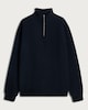 image 4 of F&F Cotton Rich Ribbed High Neck Half Zip Sweatshirt in Navy