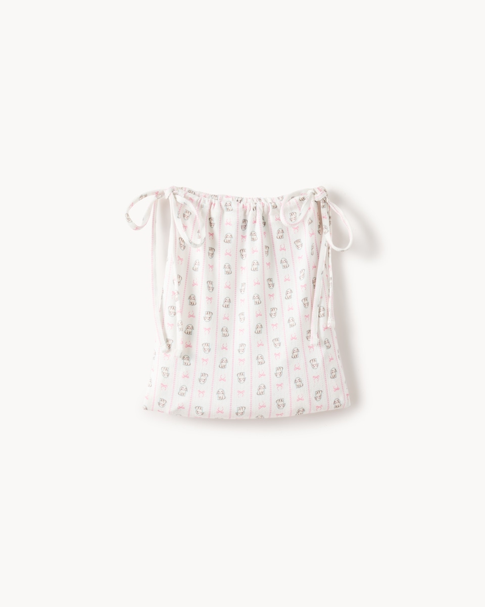 image 1 of OH ME OH MY Bunny Cardigan, Shorts and Bag Pyjama Set in Pink